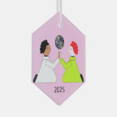 Bid voor de wereld: Lavendel Glas Ornament (Voorkant Rechts)