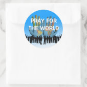 Bid voor de wereld ronde sticker (Tas)