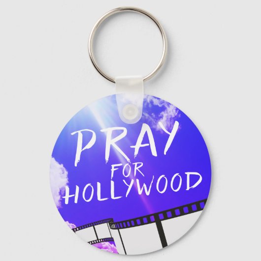 Bid voor Hollywood in Sky Purple Sleutelhanger (Voorkant)