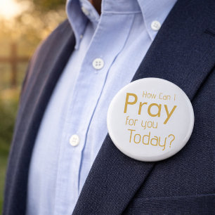 Bid Voor Jou Gouden Christen Ronde Button 5,7 Cm