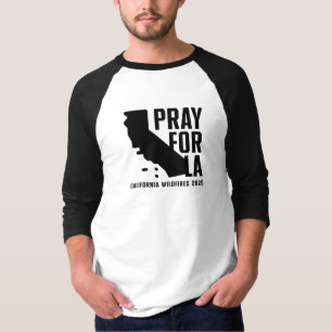 Bid voor LA California 2025 wildfire 3/4 s raglan T-shirt
