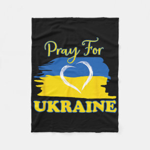 Bid voor Oekraïne Oekraïense Vlag Hart Fleece Deken