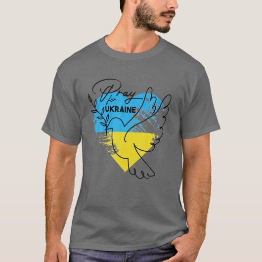Bid voor Oekraïne - vlaggenvrij Oekraïne - ik steu T-shirt (Voorkant)