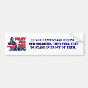 Bid voor onze troepen bumpersticker