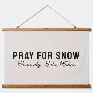 Bid voor Sneeuw Aangepaste Stad Berg Naam Canvas Hangend Wandkleed