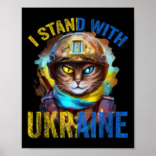 Bid voor steun Oekraïense kat Soldaat Sta met Poster