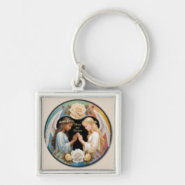 Bid voor vrede engelen sleutelhanger