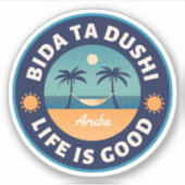 Bida Ta Dushi Aruba Happy Island Sticker (Voorkant)