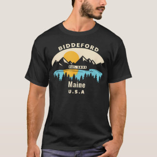 Biddeford Maine Souvenir Bergzonsondergang T-shirt