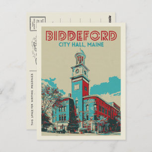 Biddeford Maine USA, stadhuis Briefkaart