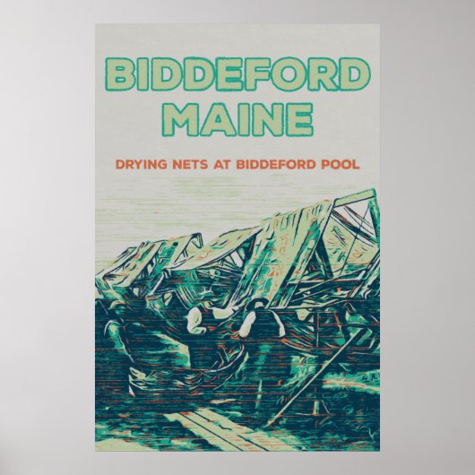 Biddeford Maine USA, visgebied Poster (Voorkant)