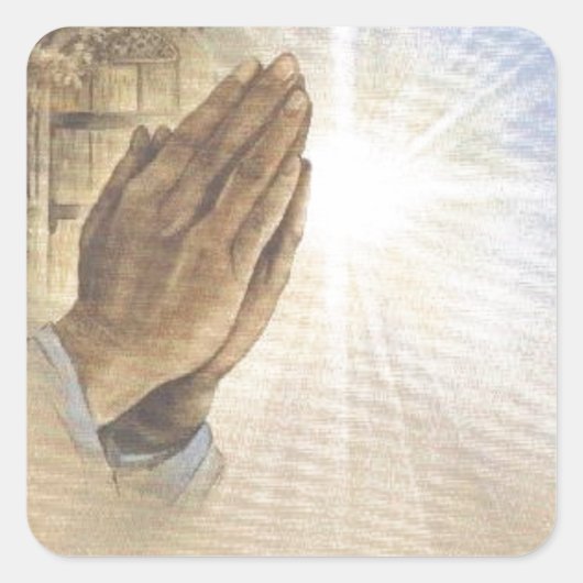 Bidden%20Hands%202 Vierkante Sticker (Voorkant)
