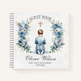 Bidden Boy Eerste Holly Communie Gastenboek Notitieboek