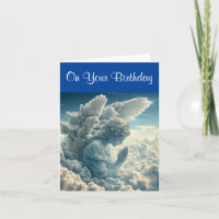 Bidden Cloud Angel Verjaardag Wenskaart