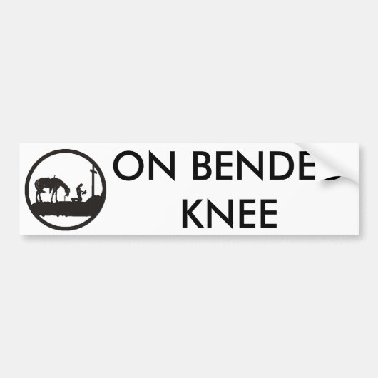 bidden, cowboy, OP BENDED KNEE Bumpersticker (Voorkant)