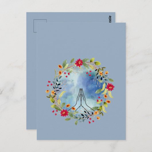 Bidden handen waterverf briefkaart (Voorkant / Achterkant)