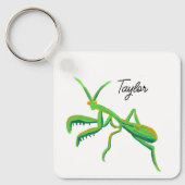 Bidden Mantis in Heldergroen gepersonaliseerd Sleutelhanger (Voorkant)