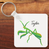 Bidden Mantis in Heldergroen gepersonaliseerd Sleutelhanger (Voorkant)