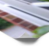 Bidden Mantis op bakstenen muur Poster (Hoek)