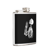 Bidden skelet op een fles heupfles (Rechts)