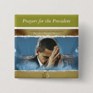 Bidden voor het President Vierkante Button 5,1 Cm