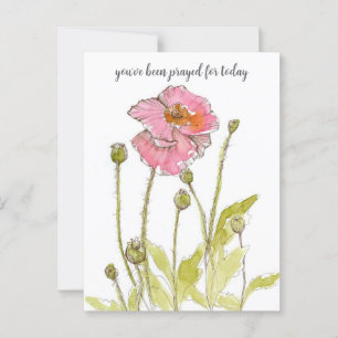 Bidden voor je religieuze roze papaver bloemen briefkaart