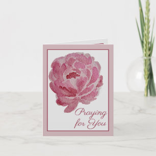 Bidden voor Jou Roze Pioenroos Gebed & Aanmoedig Kaart