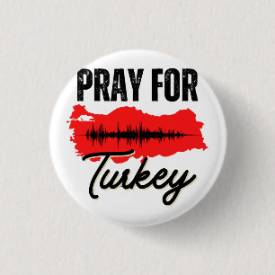 bidden voor Turkije Ronde Button 3,2 Cm