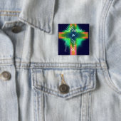 bidden voor vrede in de wereld vierkante button 5,1 cm (In situ)