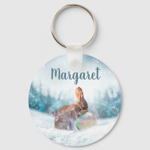 Biddend Konijn Knuffel Sleutelhanger