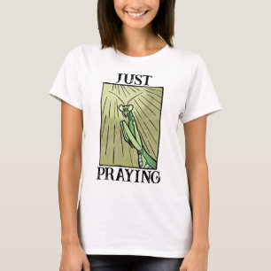 Biddende bidsprinkhaan Grappige Grafische Bug T-shirt