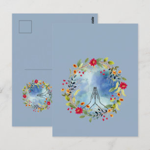 Biddende handen aquarel briefkaart