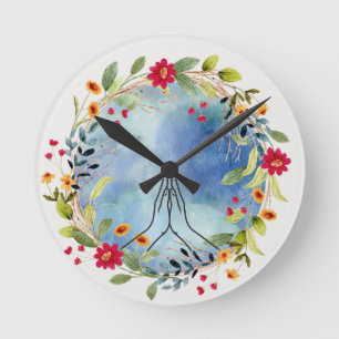 Biddende handen aquarel ronde klok