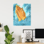 Biddende handen poster (Thuiskantoor)