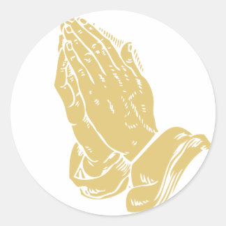 Biddende handen ronde sticker