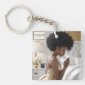 Biddende moeder gekleed in gouden acryl Sleutelhan Sleutelhanger (voorkant)