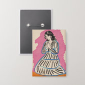 Biddende Vrouw Button (Voorkant / Achterkant)