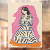 Biddende Vrouw Raamsticker (Vel 2)