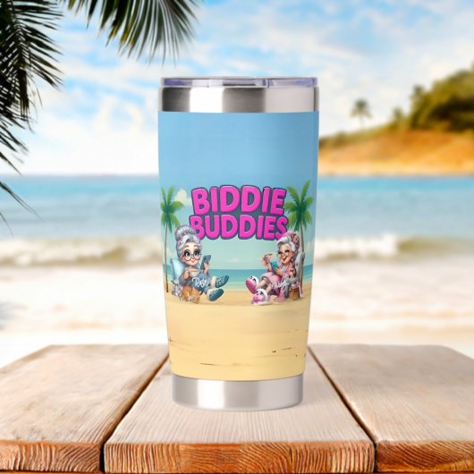 Biddie Buddies Brand Hot 'n' Cold Geïsoleerde Drinkbeker (Strand (Gedraaid)  )