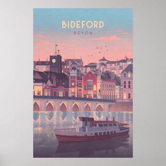 Bideford Devon Kust Reisposter Poster (Voorkant)