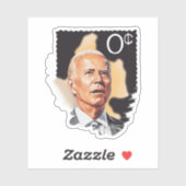 Biden 0 Cent Stamp No Sense No Cents Sticker (Vel)