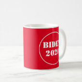 Biden 2020 helder rood en wit koffiemok (Voorkant rechts)