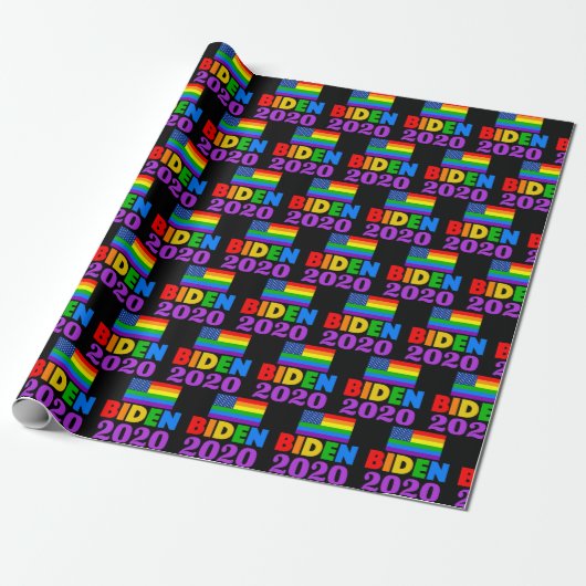 Biden 2020 Rainbow Gay Pride Cadeaupapier (Uitgerold)