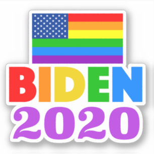 Biden 2020 Rainbow Gay Pride Sticker