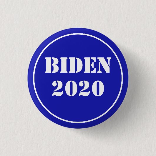 Biden 2020 Royal Blue & White Ronde Button 3,2 Cm (Voorkant)