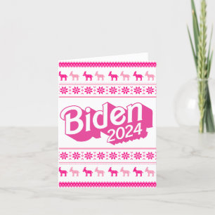 Biden 2024 Roze Kersttrui Kaart