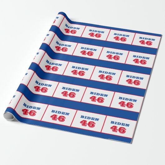 Biden 46 Collegiate Style Cadeaupapier (Uitgerold)