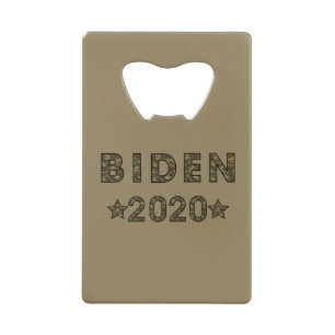 Biden Camouflage Brown Achtergrond Kredietkaart Flessenopener