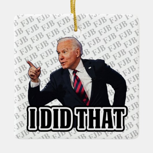 Biden deed ik dat FJB grappig anti-joe Biden Keramisch Ornament (Voorkant)