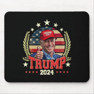 Biden draagt Trumps rode hoed shirt Grappig Trump Muismat